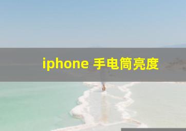 iphone 手电筒亮度